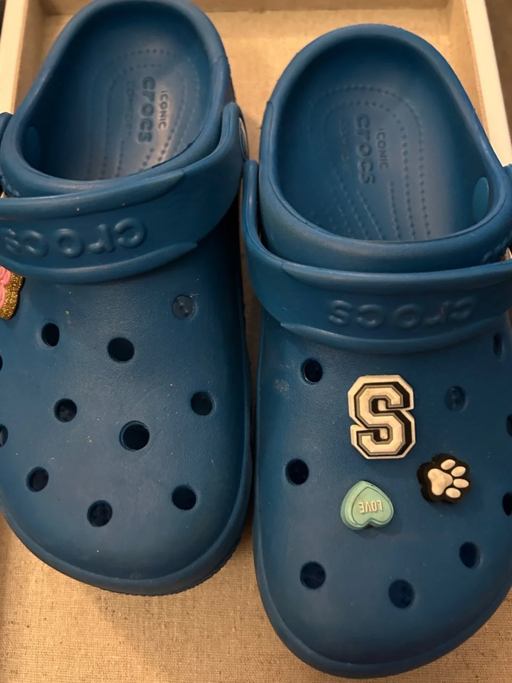 CROCS Kids Blue Classic Clog with Charms